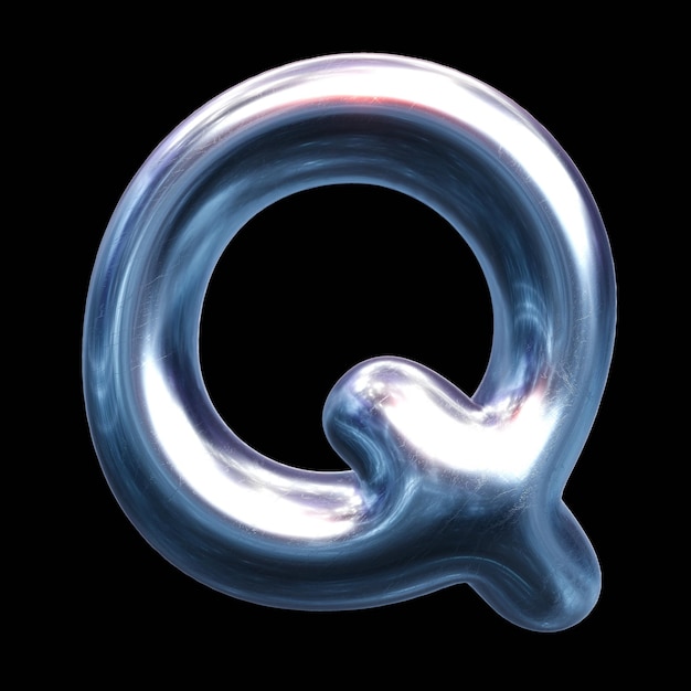 Lettres et chiffres en chrome 3D