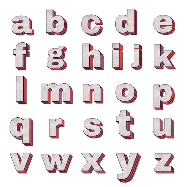 Lettres imprimables az alphabet png polices en gras vintage dans la typographie des lettres