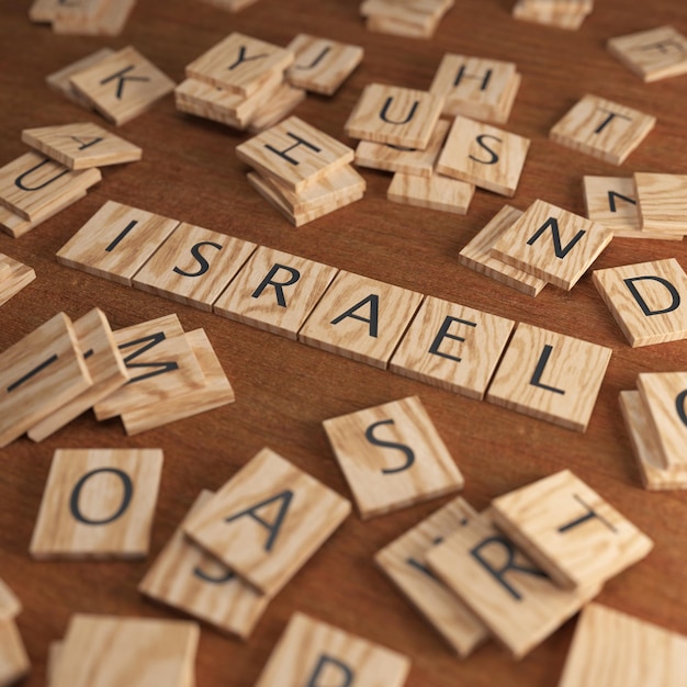 Photo les lettres de scrabble en israël