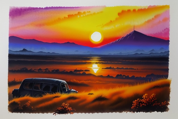 Lever du soleil coucher de soleil crépuscule orange lumière du soleil dans les champs forestiers paysage fond d'écran