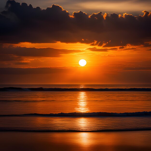 Photo le lever du soleil et la mer à l'arrière-plan photo 4k