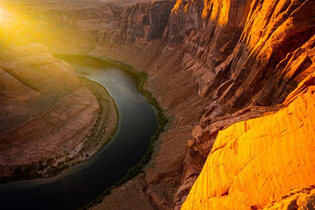 Lever du soleil sur la page Horseshoe Bend arizona arizona Horseshoe Bend de la rivière colorado dans le grand canyon