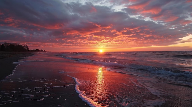 Le lever du soleil à Punta Faro à Lignano Sabbiadoro