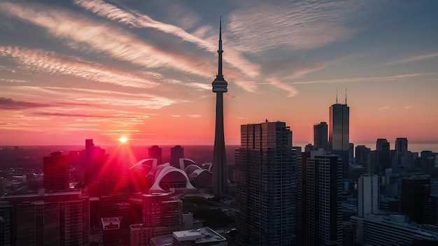 Photo le lever du soleil à toronto