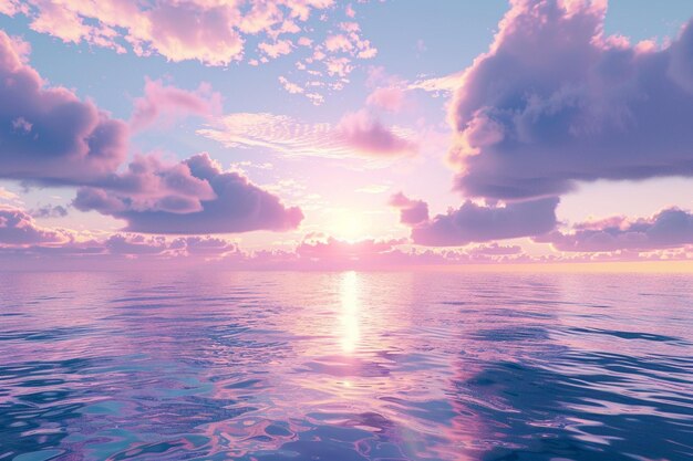 Des lever de soleil de couleurs pastel sur la mer