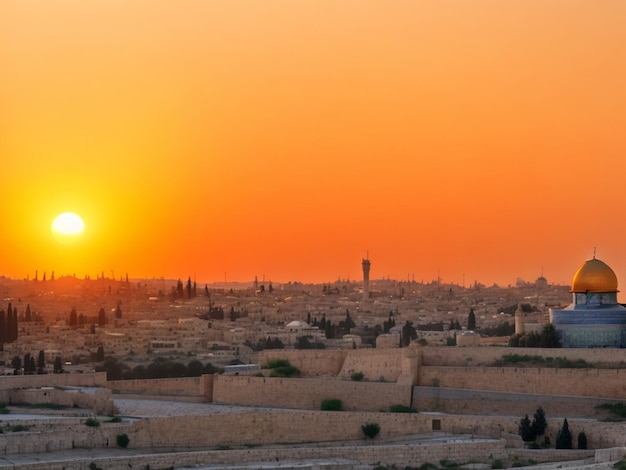 Lever de soleil sur Jérusalem