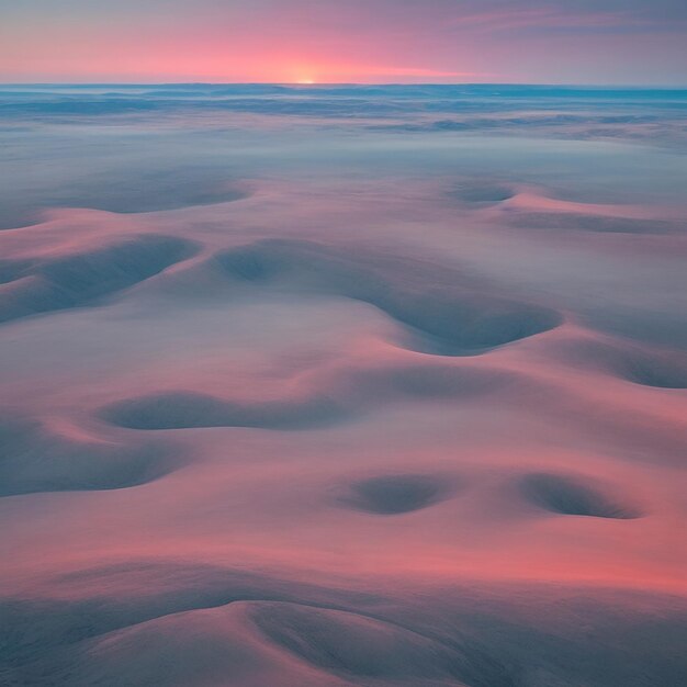 un lever de soleil serein sur un vaste paysage intact sur Terre