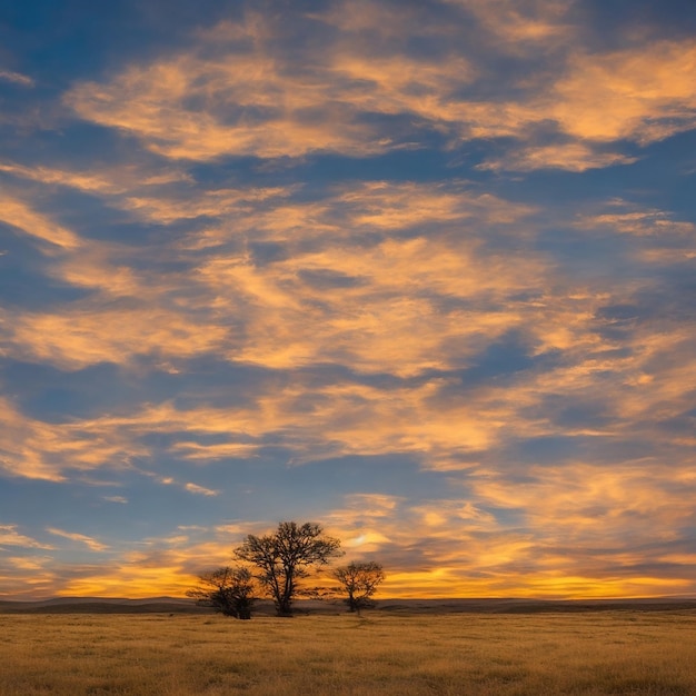 un lever de soleil serein sur un vaste paysage intact sur Terre