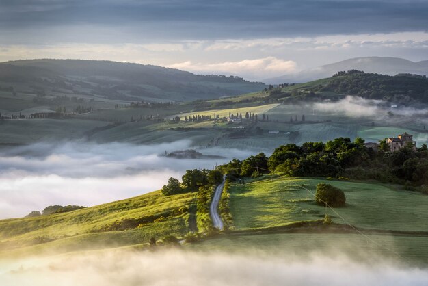 Lever de soleil sur le Val d'Orcia