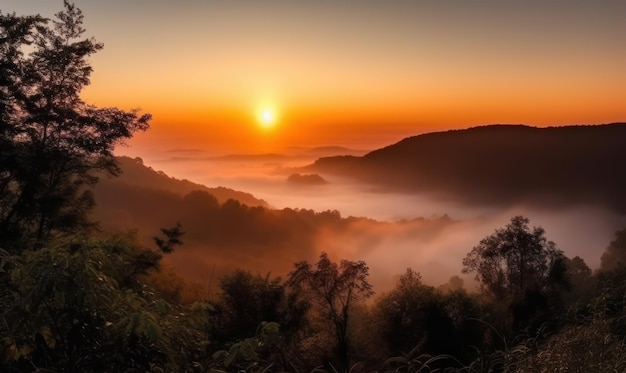 Lever de soleil sur la vallée des ozarks