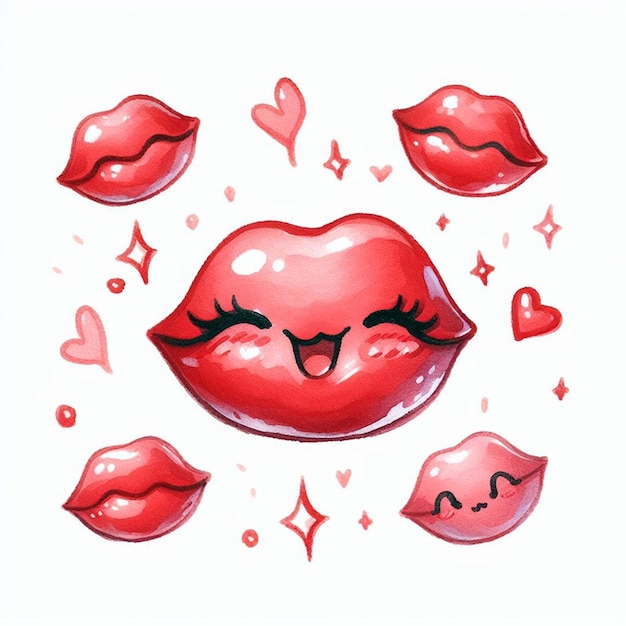 Des lèvres mignons flottant illustration