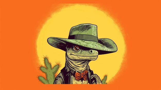 Lézard cowboy