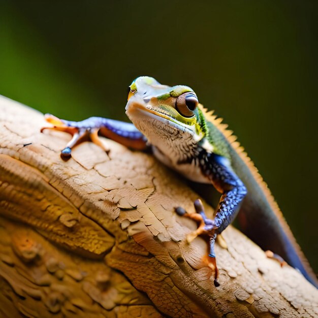 Un lézard avec une tête et une queue vertes qui dit " gecko ".