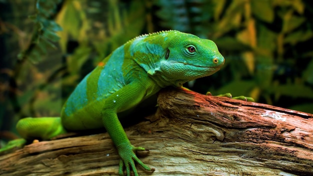 lézard vert dans une jungle