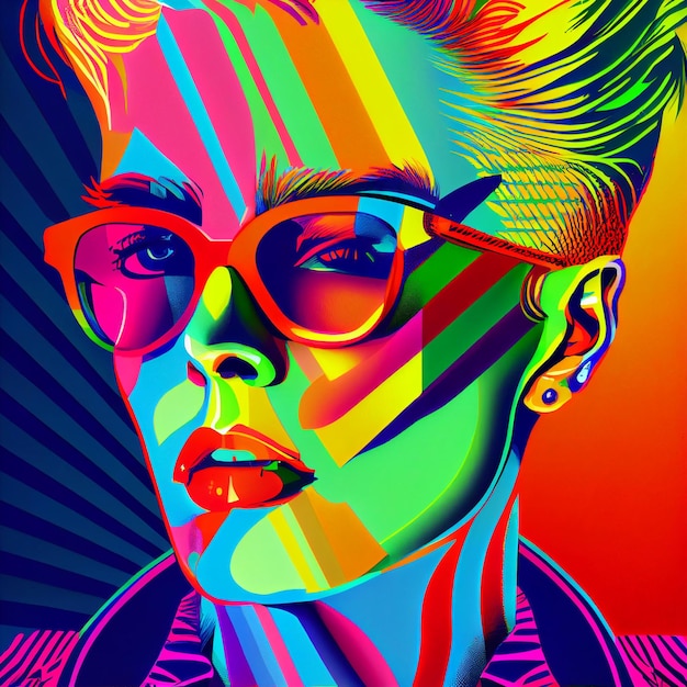 LGBTQ abstrait coloré de femmes Portrait Illustration