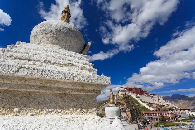 Lhassa Tibet construisant le Palais du Potala