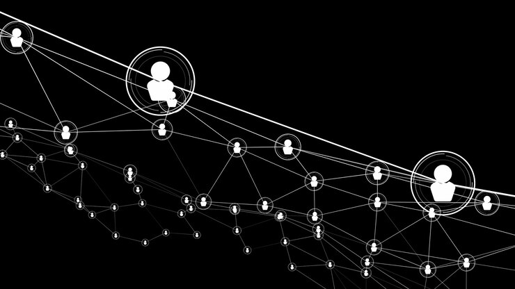 Photo liaison et connexion de réseau de personnes visionnaires