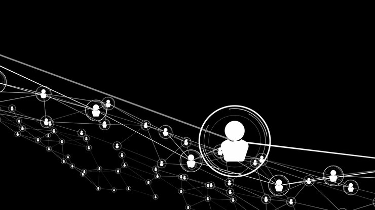 Photo liaison et connexion de réseau de personnes visionnaires