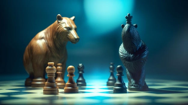 Libérez votre stratège intérieur avec ce jeu d'échecs Fierce Bear Generative AI