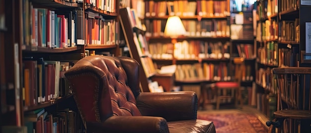 Librairie romantique Bibliothèque confortable avec des couvertures de livres sur le thème de l'amour