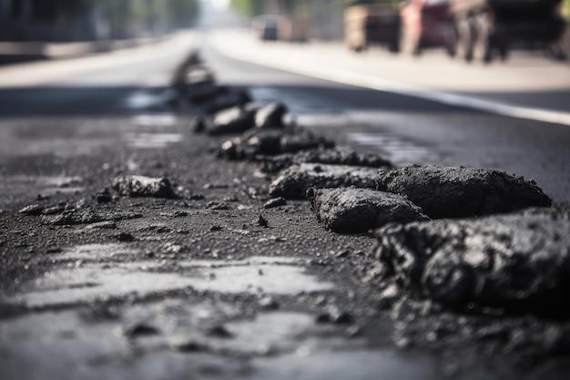 Libre d'asphalte frais prêt pour le trafic