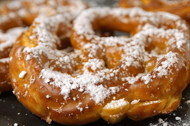 Libre de brezel chaud et gluant avec saupoudrer de sel visible sur le dessus