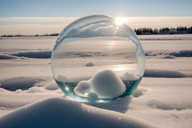 Libre de bulle gelée sur la neige