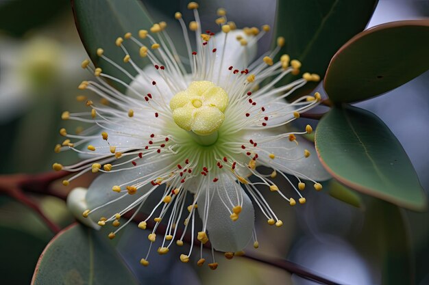 Libre de fleur d'eucalyptus avec ses détails complexes et pétales en pleine vue