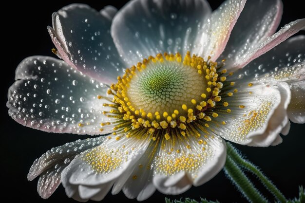 Libre de fleur de prairie avec des gouttes de rosée visible sur les pétales