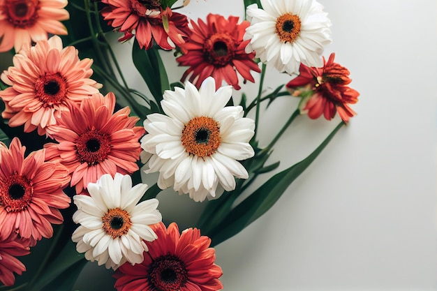 Libre de fleurs colorées flottant sur fond blanc