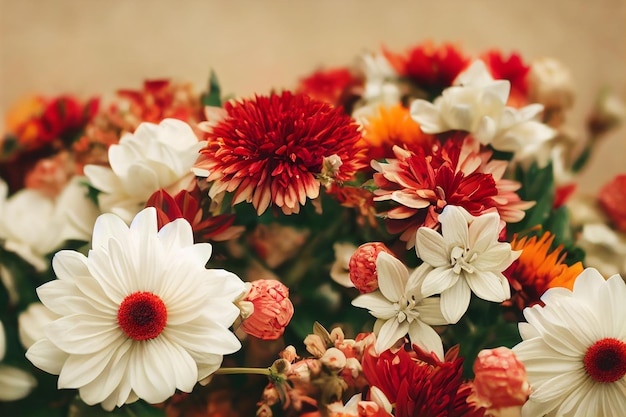 Libre de fleurs colorées flottant sur fond blanc