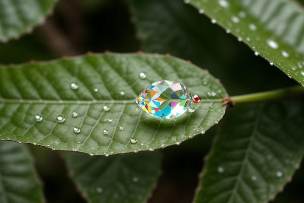 Photo libre d'une goutte d'eau sur une pointe de feuille