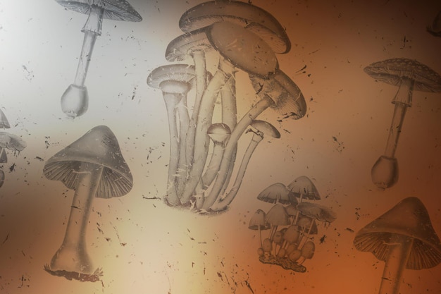 Libre d'un groupe de champignons sur un grunge background