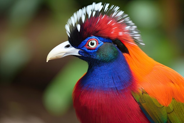 Libre d'oiseau exotique avec ses plumes colorées en plein affichage créé avec générative ai