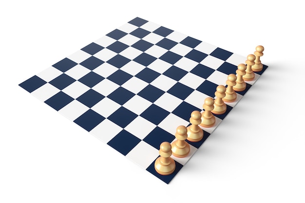 Photo libre d'un pion d'échecs sur un fond blanc illustration de rendu 3d