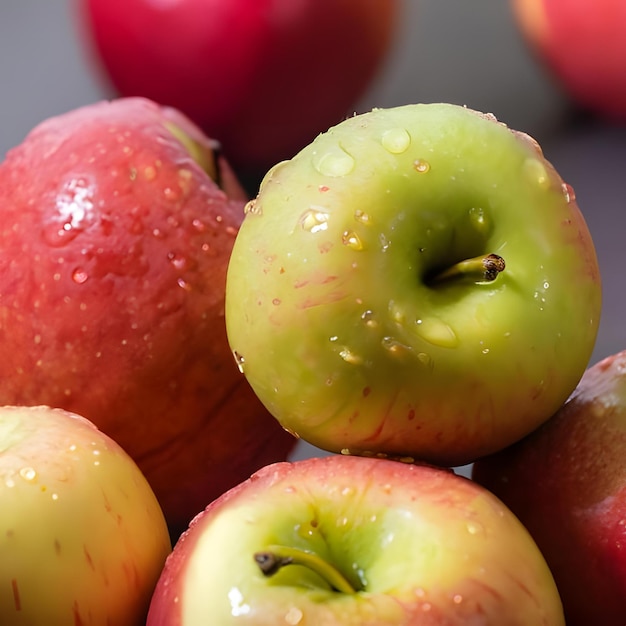 Libre de pommes biologiques fraîches avec des gouttelettes d'eau eux 1 041119