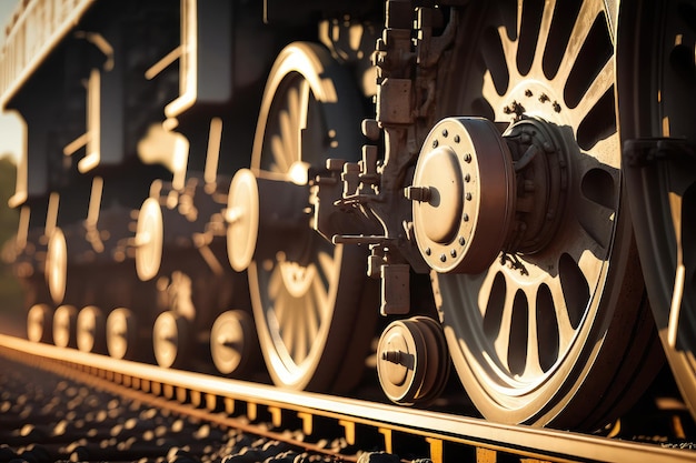 Libre de roues de train roulant sur les voies