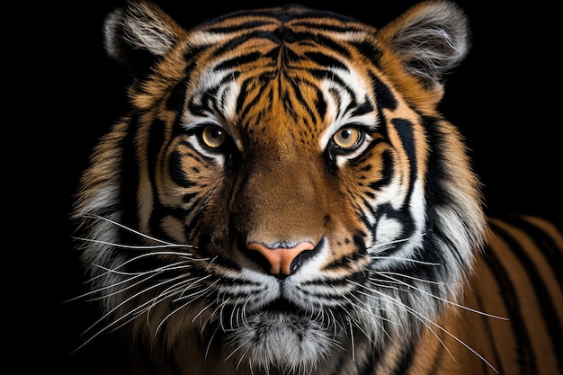 Libre d'un visage de tigre frontal