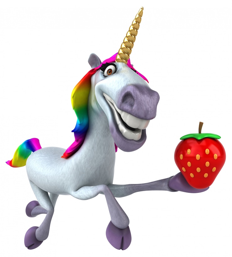Photo licorne amusante à la fraise
