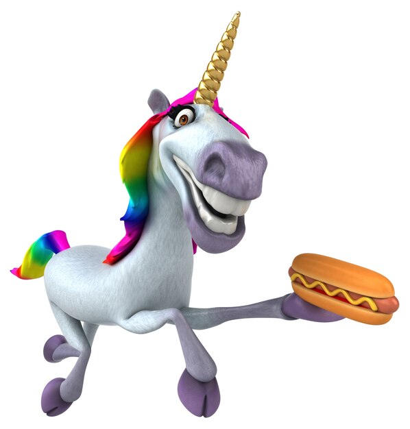 Licorne amusante - Illustration 3D