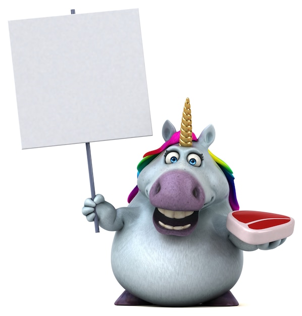 Licorne amusante - Illustration 3D