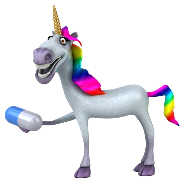 Photo licorne amusante - illustration 3d