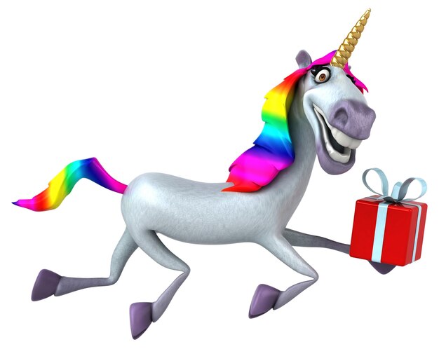 Photo licorne amusante - illustration 3d