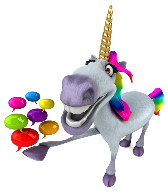 Licorne amusante - Illustration 3D