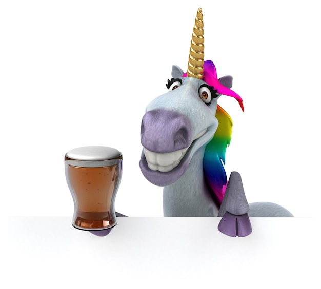 Licorne amusante - Illustration 3D