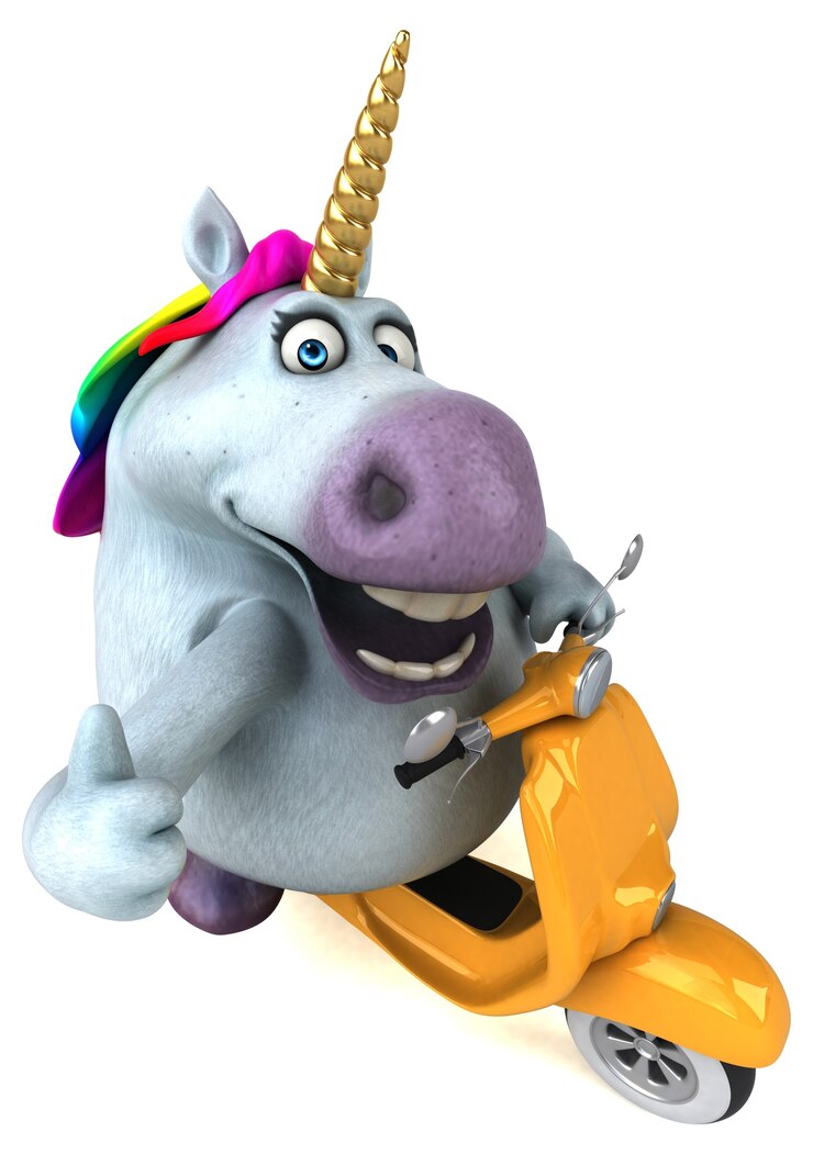 Photo licorne amusante - illustration 3d
