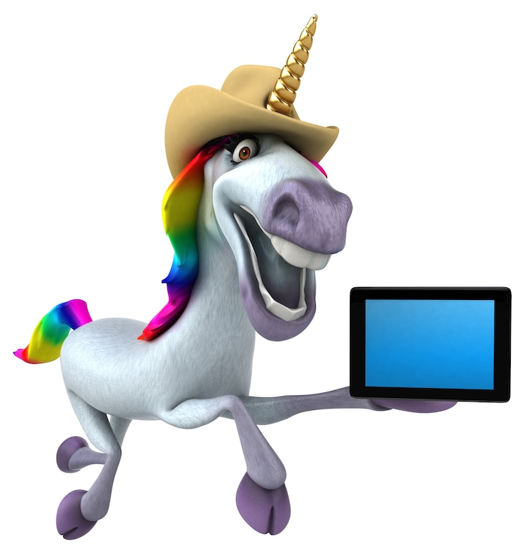 Photo licorne amusante - illustration 3d