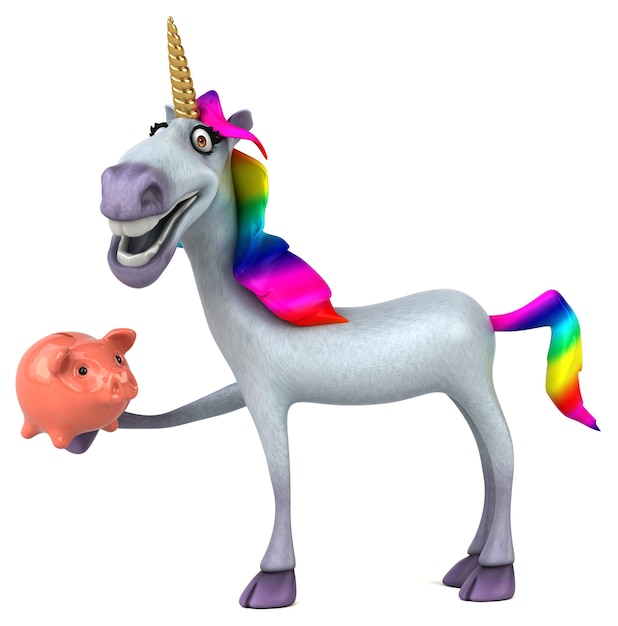 Licorne amusante - Illustration 3D