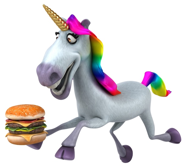 Photo licorne amusante - illustration 3d