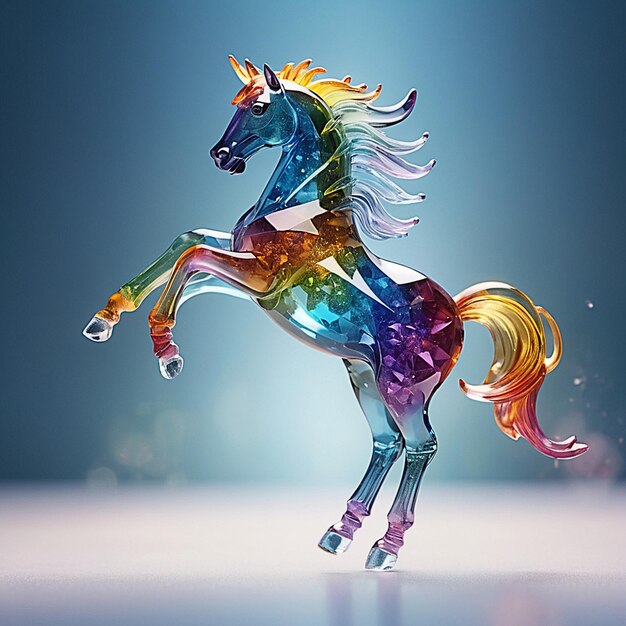 Une licorne de cristal mystique